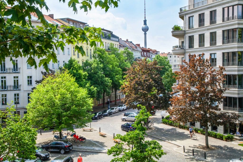 Stunning view from penthouse apartment in Prenzlauer Berg, Germany