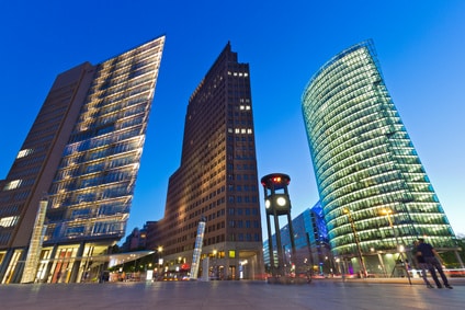 View of the Potsdamer Platz intersection, Berlin, Germany