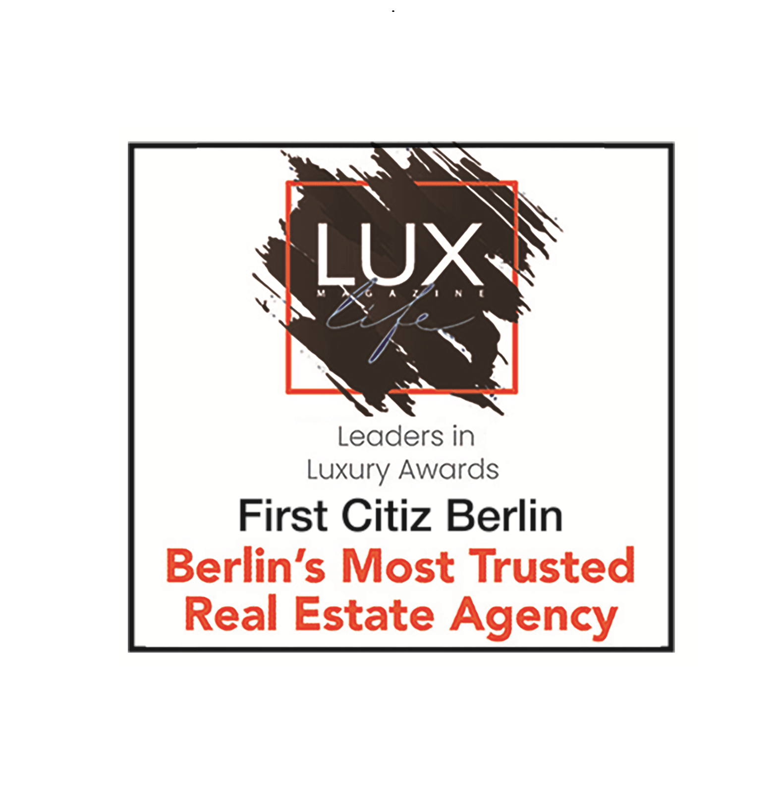 Auszeichnung als vertrauenswürdigste Immobilienagentur Berlins – 2021 – First Citiz Berlin
