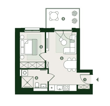 Kompakt 2 Zimmer Wohnung in Freidrichshain