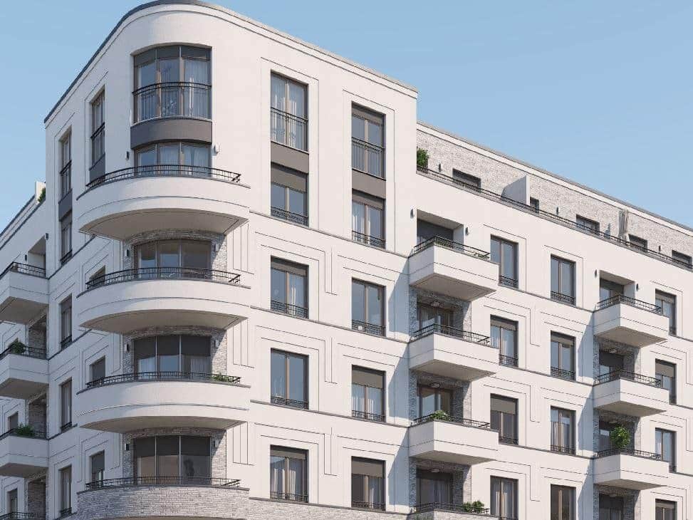 Front view of a new build in the capital of Germany