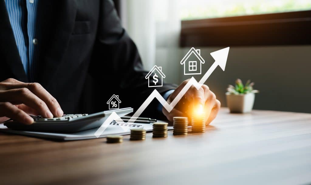 Acheter à appartement à Berlin ou vendre à un bien immobilier dans un but lucratif. Courbe montrant que l'investissement immobilier est source de gains financiers.