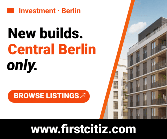 Visual card with slogan New builds Central Berlin only