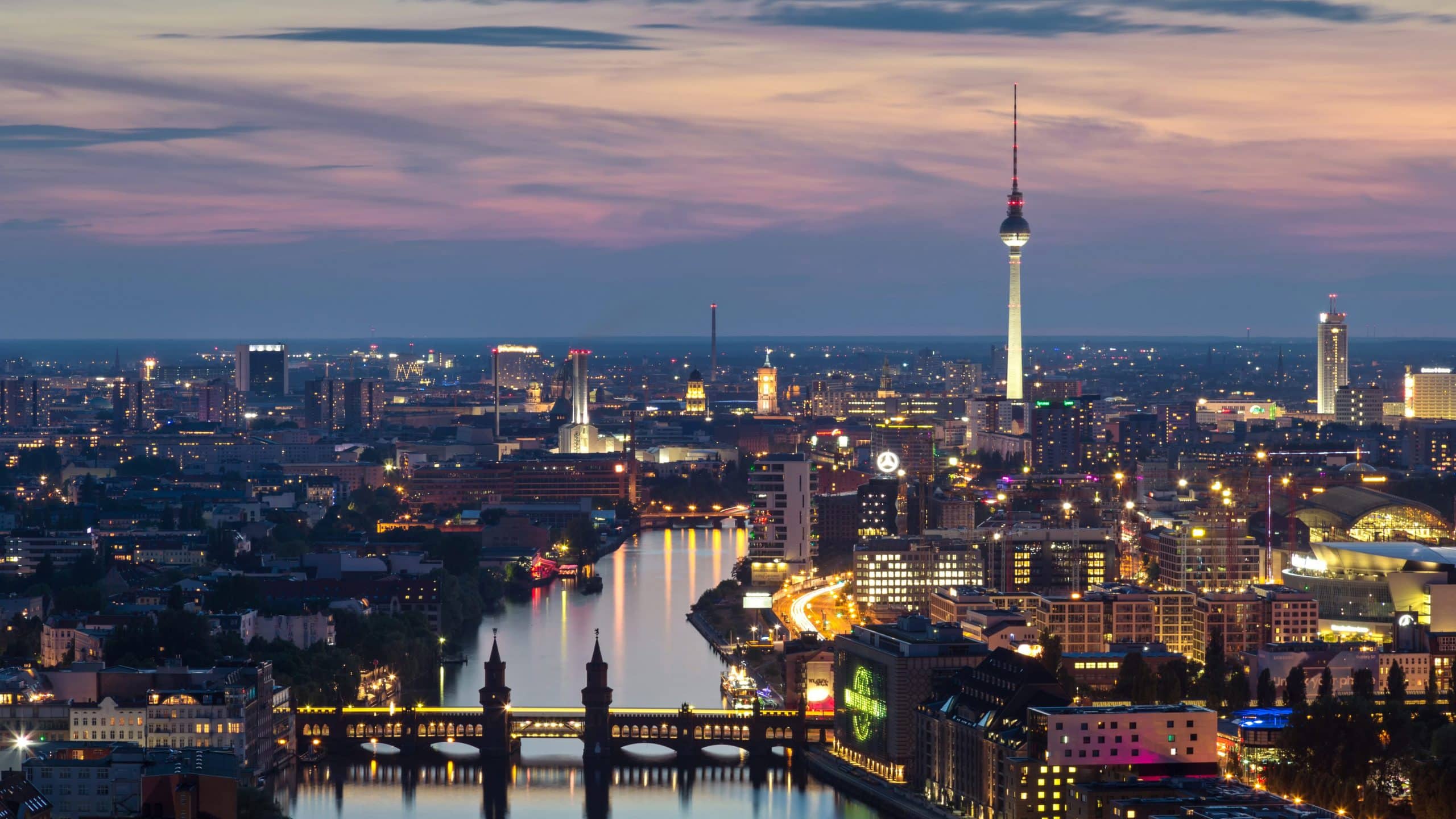 Berlin areas by night