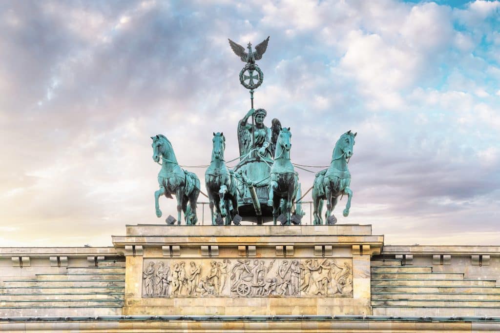Nahaufnahme des berühmten Wahrzeichens von Berlin – des Brandenburger Tors
