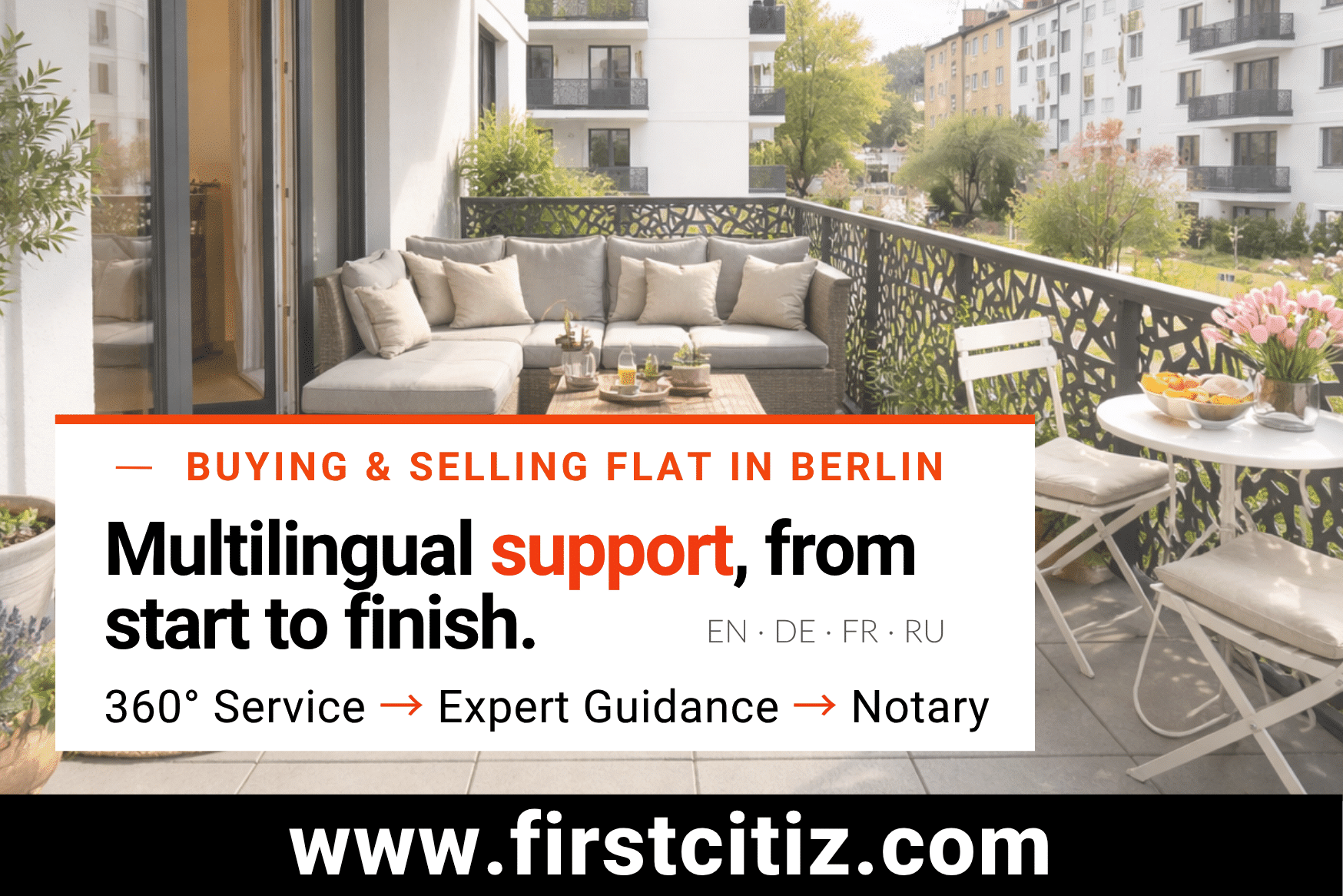 Buy property in Berlin: multilingual support for Expats with First Citiz