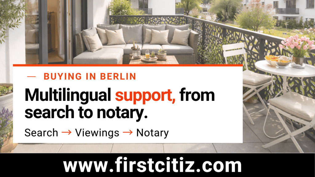 Buy flat in Berlin: multilingual support for Expats with First Citiz