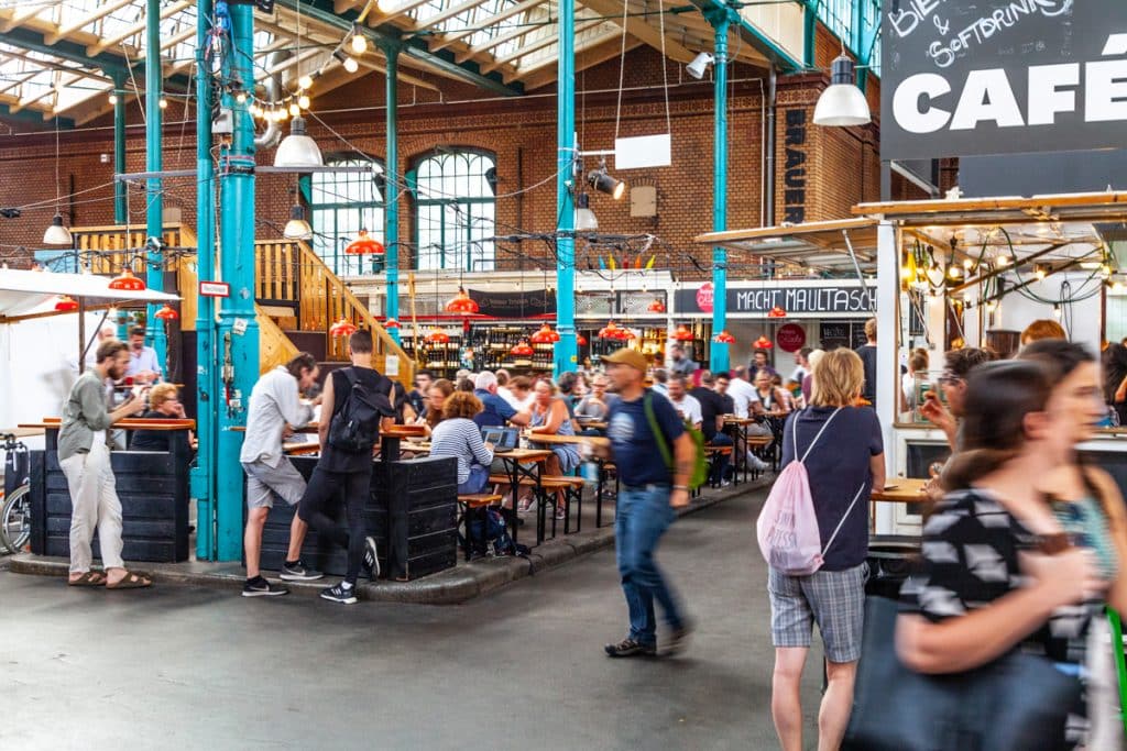Inside Markthalle 9 in the Berlin area of Kreuzberg