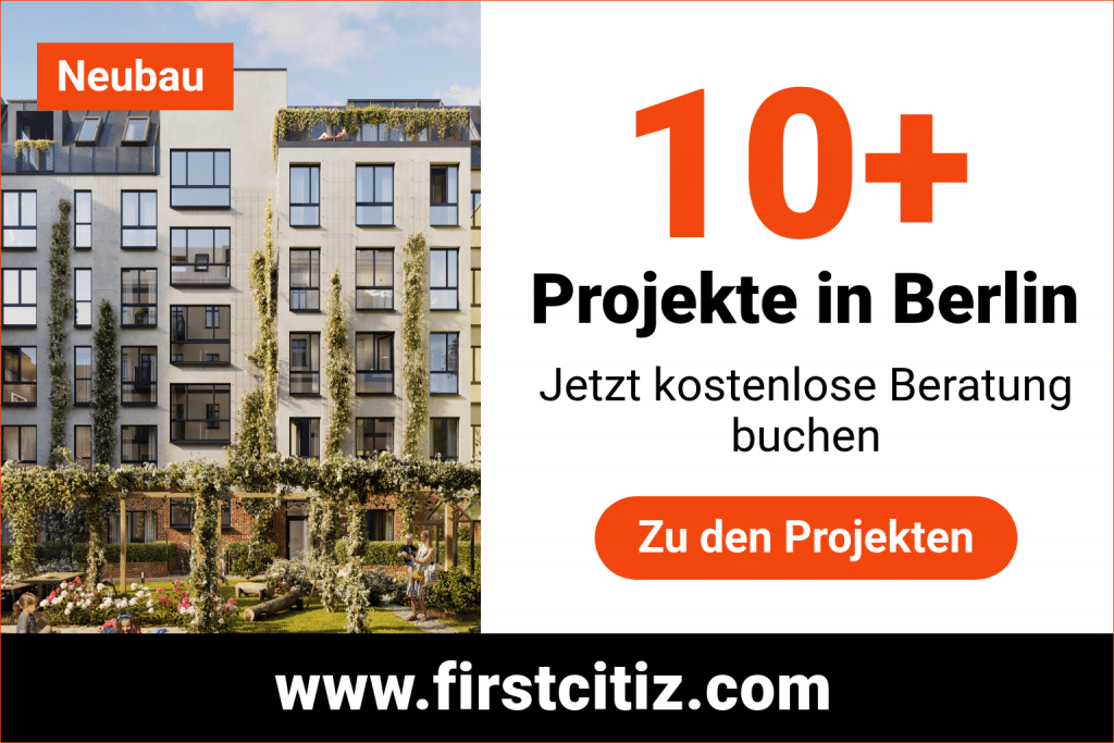 Karte von First Citiz 10+ Neubau Projekte in Berlin