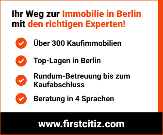 Karte von First Citiz : Über 300 Immobilien zum Verkauf
Top-Lagen in Berlin
Betreuung von der Suche bis zum Kaufabschluss
Beratung in 4 Sprachen