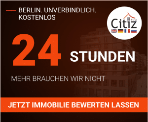 Designkarte Kostenlose Immobilienbewertung in 24 Stunden mit First Citiz Berlin