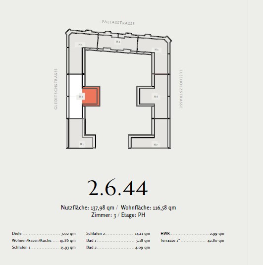 Ausgezeichnetes 3-Zimmer-Apartment mit großzügiger Terrasse in bester Lage von Schöneberg - Grundriss
