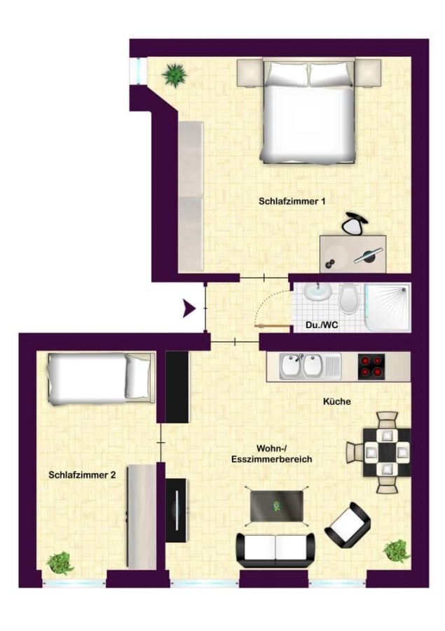 Magnifique appartement libre de 3 pièces à vendre sur Kastanienallee à proximité du parc Am Weinberg ! - Grundriss