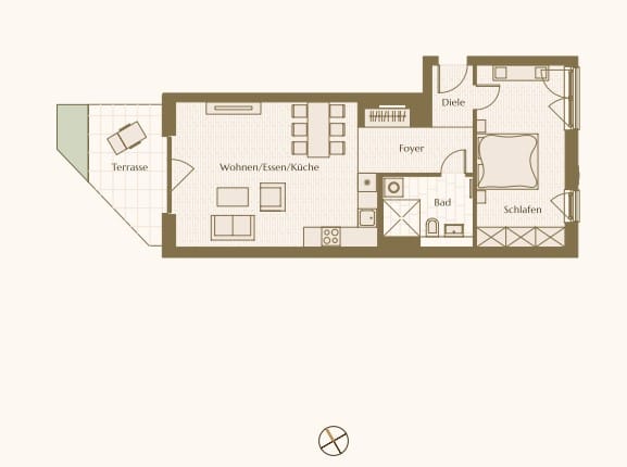 Amazing investment opportunity: Brand-new 2-room apartment in Friedrichshain - Grundriss