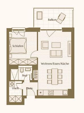 Top floor living experience: Stunning 2-room flat with balcony in Friedrichshain - Grundriss