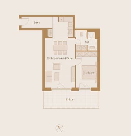 Upscale 2-room apartment in super convenient location in Friedrichshain - Grundriss