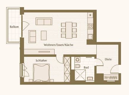 Brand-new 2-room apartment with balcony in absolute top location Friedrichshain - Grundriss