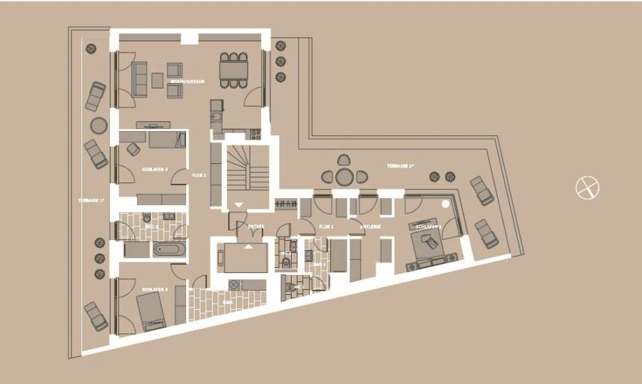 Près du Ku'damm : Penthouse de luxe de 4 pièces avec plus de 60m² de terrasse - Grundriss