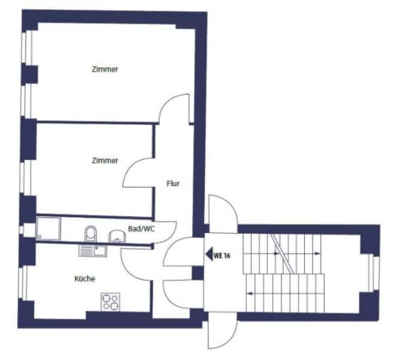 Altbau 2-rooms apartment in Neukölln - Grundriss