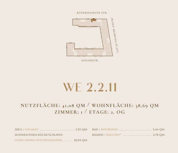 Vendu par First Citiz: Appartement neuf divisible en 2 pièces à 3 stops d'Alexanderplatz - Bild