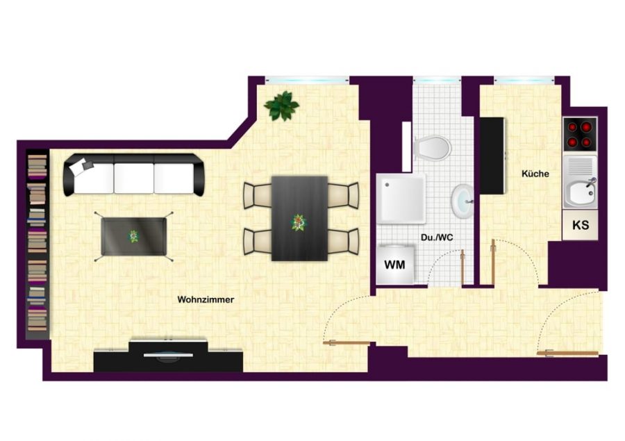 Продано нашей командой: 2-этажная квартира с двумя комнатами в Пренцлауэр Берг - Grundriss