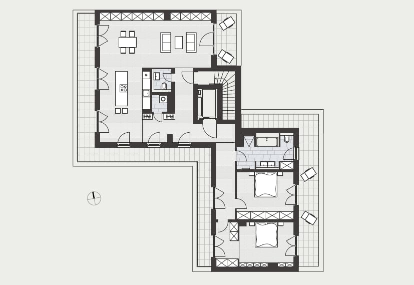 Close to KaDeWe: Prestige Penthouse with wrap-around Terrace - Floor plan