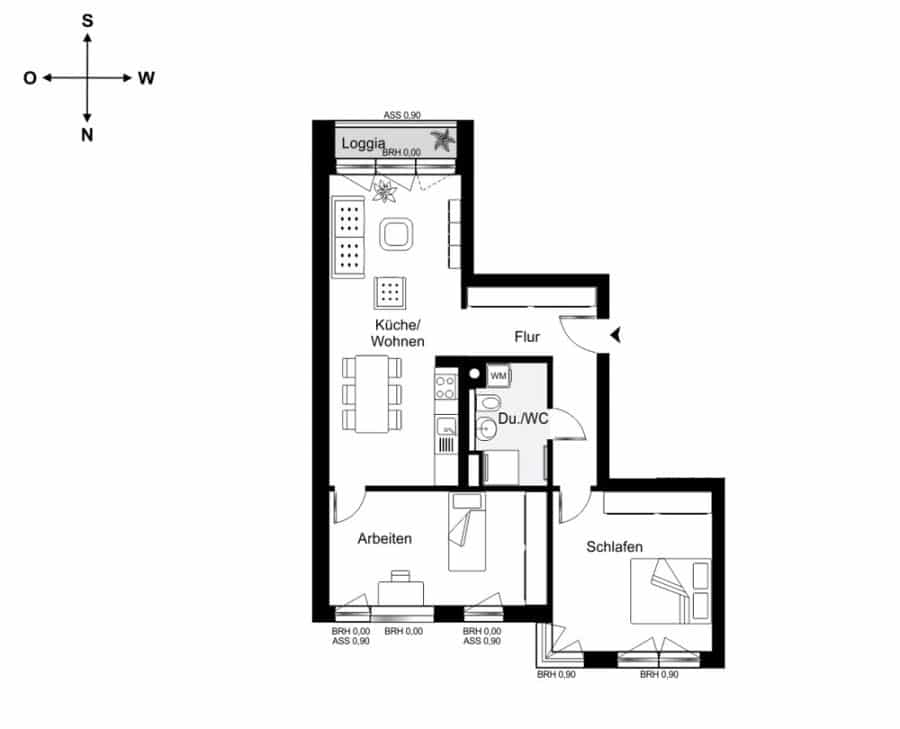 Appartement 3 pièces neuf haut de gamme avec balcon dînatoire - Variante 2