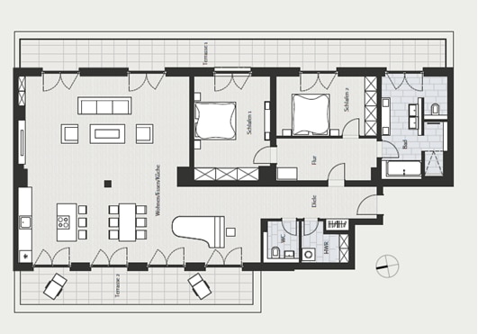 Ausgezeichnetes 3-Zimmer-Penthouse mit 2 Terrassen nahe KaDeWe - Titelbild