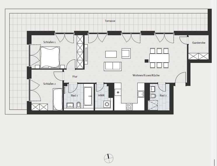 Amazing 3-room penthouse with terrace in Schöneberg - Floor plan