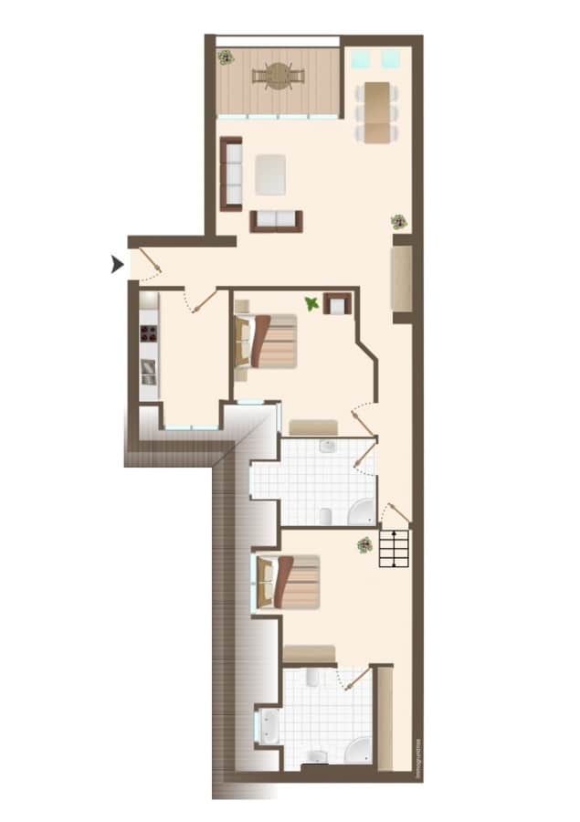 Ready to move: 3-room Penthouse with terrasse & lift next to Spree and Treptower Park - Floor plan