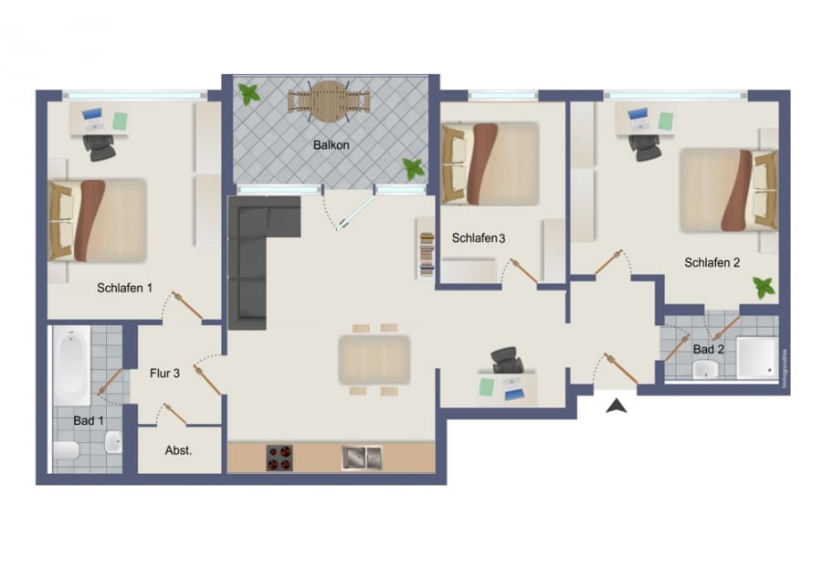 Ready to move: 3/4 room apartment with balcony near Tiergarten & Kudamm - Variante 4-room