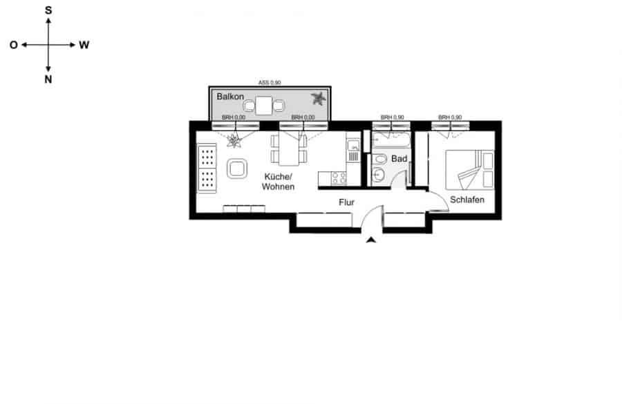 Ideal investment property: Brand-new 2-room flat next to Schönhauser Allee - Floor plan