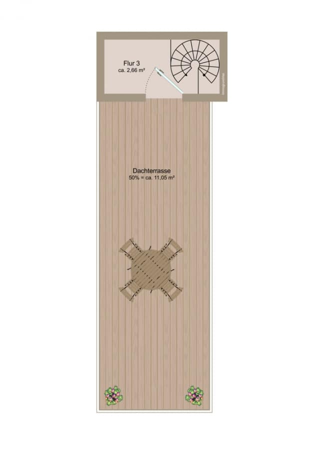 Kollwitzstplatz: 5-room Penthouse with Roof Terrace, Wasserturm & Skyline views - Floorplan