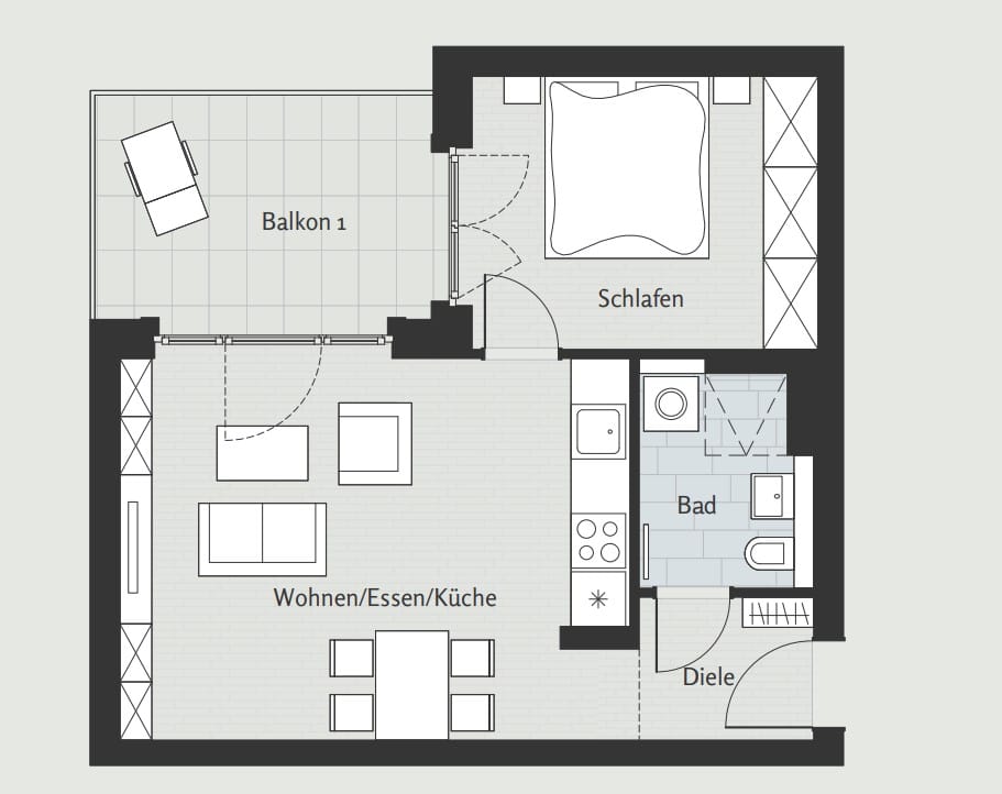 Qlistings - Brand-new Uspcale 2-room apartment for sale at Winterfeldtplatz in Schoneberg Property Image