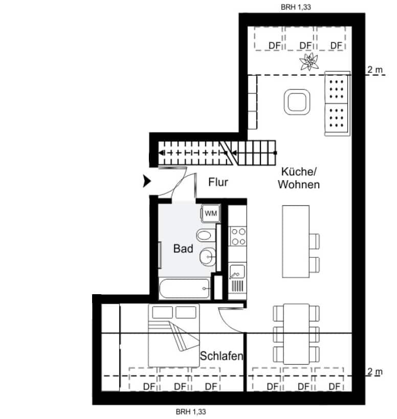 Upscale 2/3-room Penthouse with private Roof-Top next to Prenzlauer Berg's hotspots - Floor plan