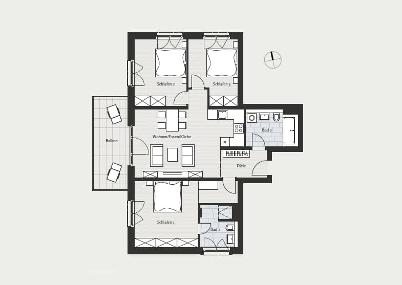 Апартаменты премиум класса в элитном жилом комплексе: 4 комнаты с большим балконом - Bild