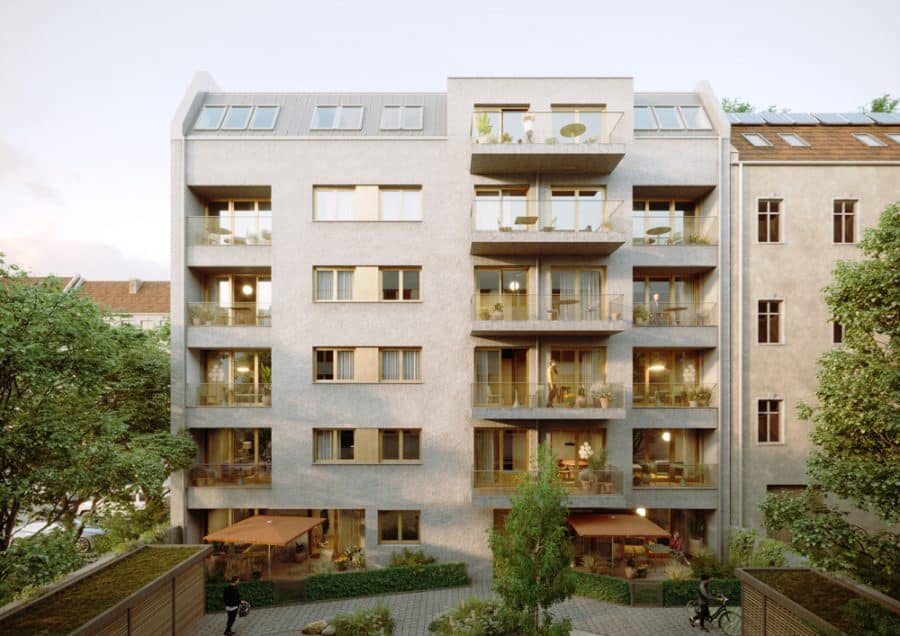 Next to Schönhauser Allee - Brand-new 3-room family home with spacious balcony - Vorderhaus Süd